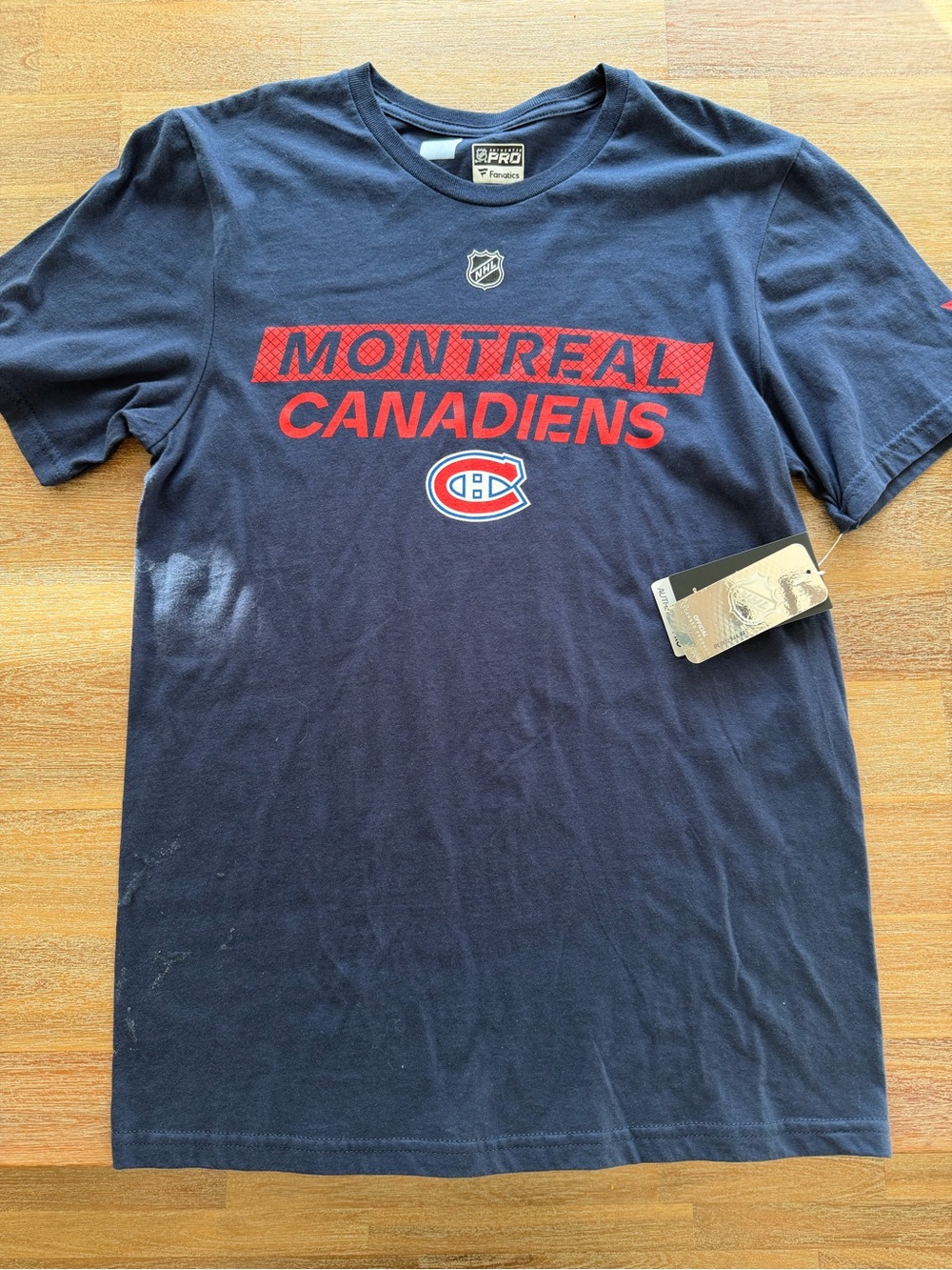 Fanatics Navy Montreal Canadiens Red Logo Short Sleeve Tee